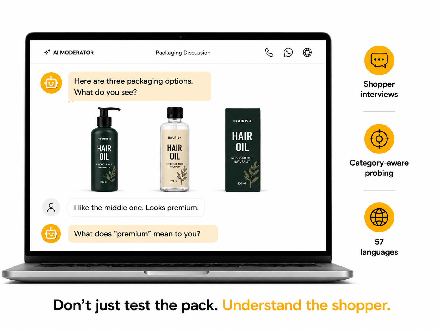 AI moderator packaging testing